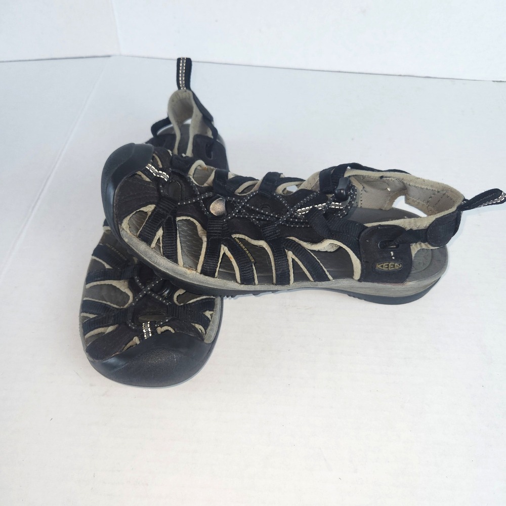Keen Whisper Sandals Womens Black Waterproof Hiking Sport Water Shoes Bungee